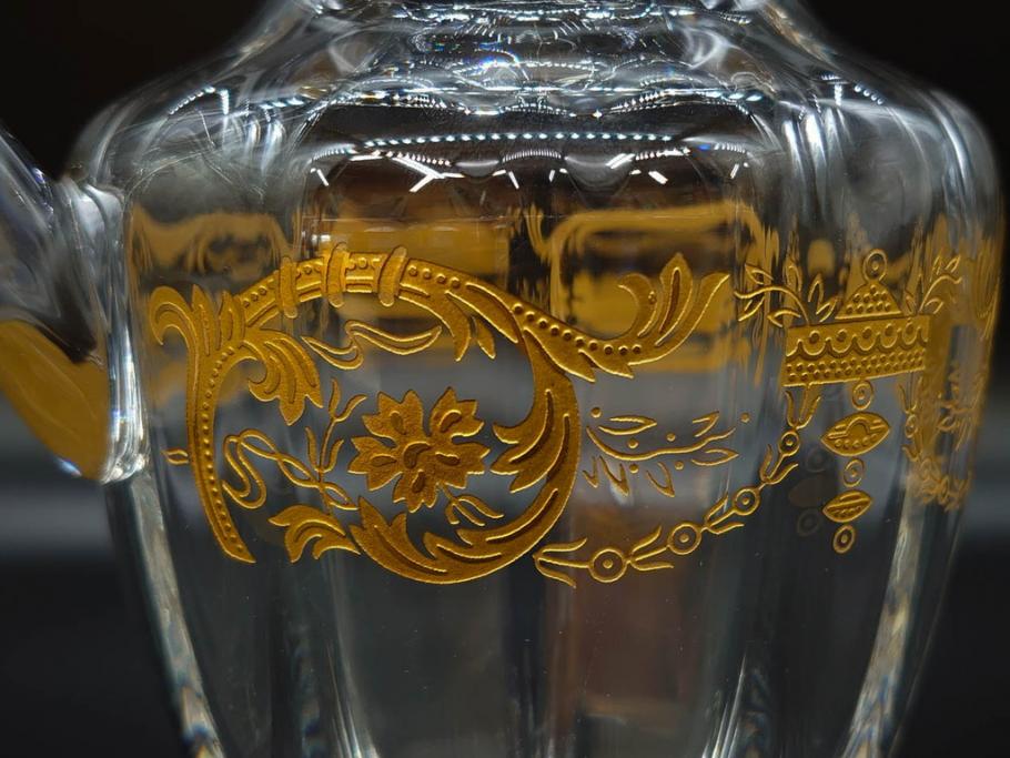 フランス　Baccarat　バカラ　金彩　気品あふれるピッチャー(ジャグ、水指し、ピッチャー、フルレッドクリスタルガラス)(R-081303)