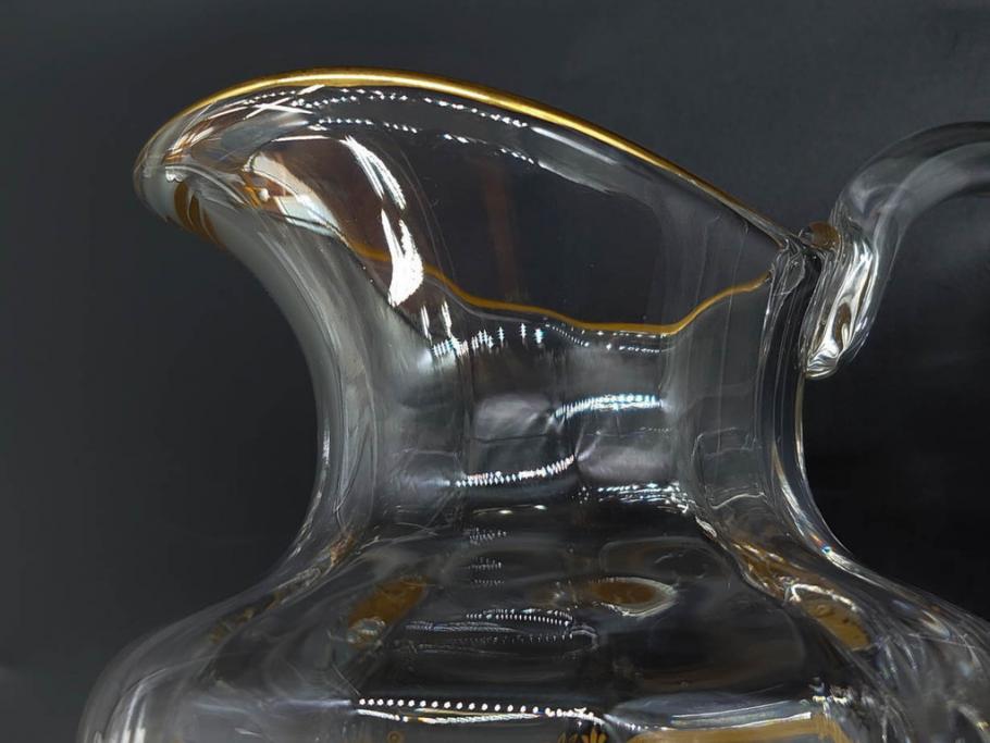 フランス　Baccarat　バカラ　金彩　気品あふれるピッチャー(ジャグ、水指し、ピッチャー、フルレッドクリスタルガラス)(R-081303)