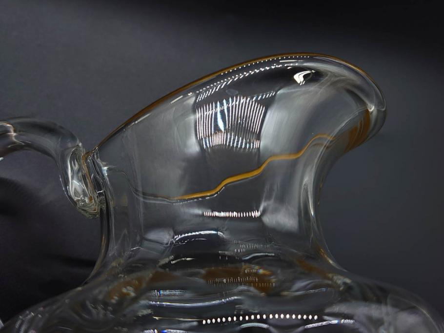 フランス　Baccarat　バカラ　金彩　気品あふれるピッチャー(ジャグ、水指し、ピッチャー、フルレッドクリスタルガラス)(R-081303)
