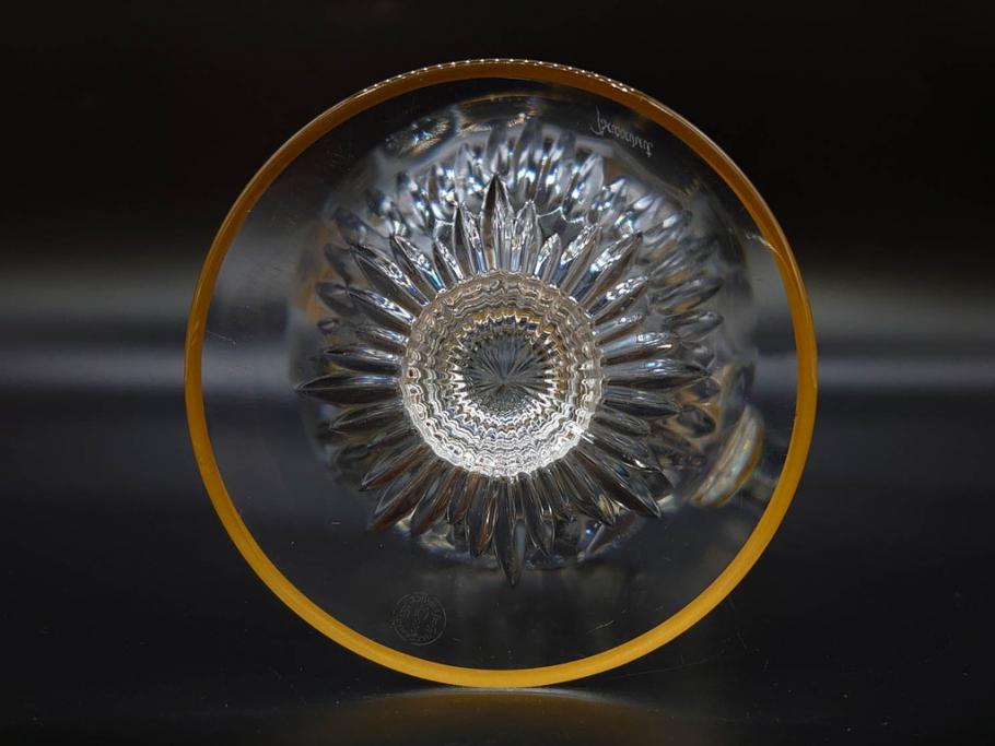 フランス　Baccarat　バカラ　金彩　気品あふれるピッチャー(ジャグ、水指し、ピッチャー、フルレッドクリスタルガラス)(R-081303)