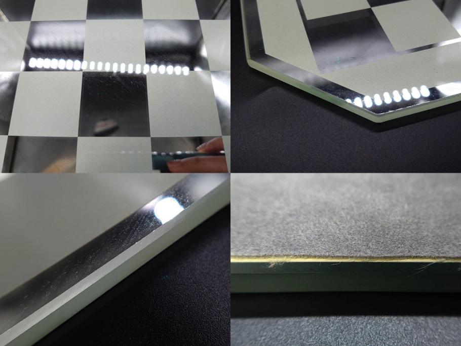 オーストリア　SWAROVSKI(スワロフスキー)　SILVER CRYSTAL(シルバー クリスタル)　チェスセット(チェス盤、駒、ピース、スワン印、ケース付き、外箱付き)(R-081304)