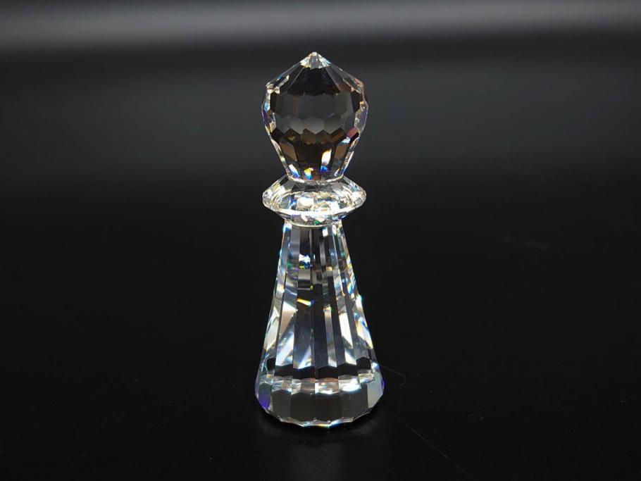 オーストリア　SWAROVSKI(スワロフスキー)　SILVER CRYSTAL(シルバー クリスタル)　チェスセット(チェス盤、駒、ピース、スワン印、ケース付き、外箱付き)(R-081304)