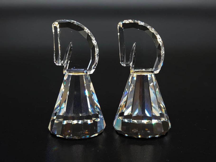 オーストリア　SWAROVSKI(スワロフスキー)　SILVER CRYSTAL(シルバー クリスタル)　チェスセット(チェス盤、駒、ピース、スワン印、ケース付き、外箱付き)(R-081304)