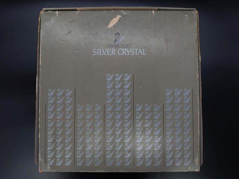 オーストリア　SWAROVSKI(スワロフスキー)　SILVER CRYSTAL(シルバー クリスタル)　チェスセット(チェス盤、駒、ピース、スワン印、ケース付き、外箱付き)(R-081304)