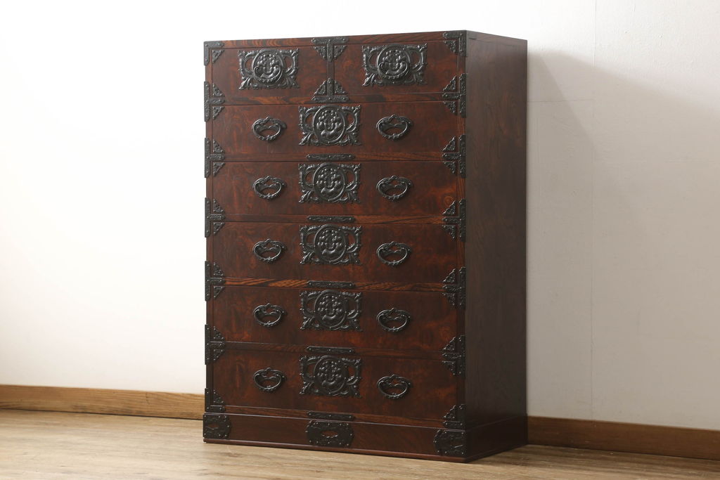中古　美品　五城目箪笥　上質な和の空間づくりに取り入れたい衣装タンス(検索:岩谷堂箪笥)(引き出し、チェスト、和たんす、収納箪笥)(R-058901)