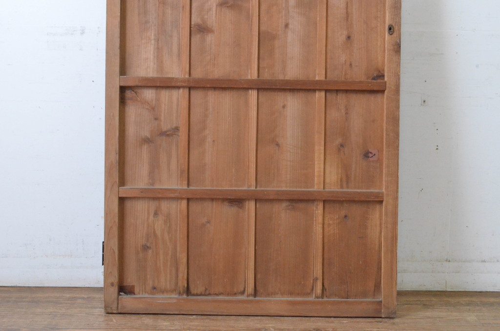 アンティーク建具　レトロな雰囲気のガラス窓付き扉1枚(木製ドア、ガラスドア、開き戸)(R-065494)