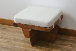 中古　ジョージナカシマ　CN114　こだわりの空間演出が叶うグリーンロックオットマン(ジョージ・ナカシマ、GREENROCK OTTOMAN、椅子、フットスツール、チェア)(R-066893)