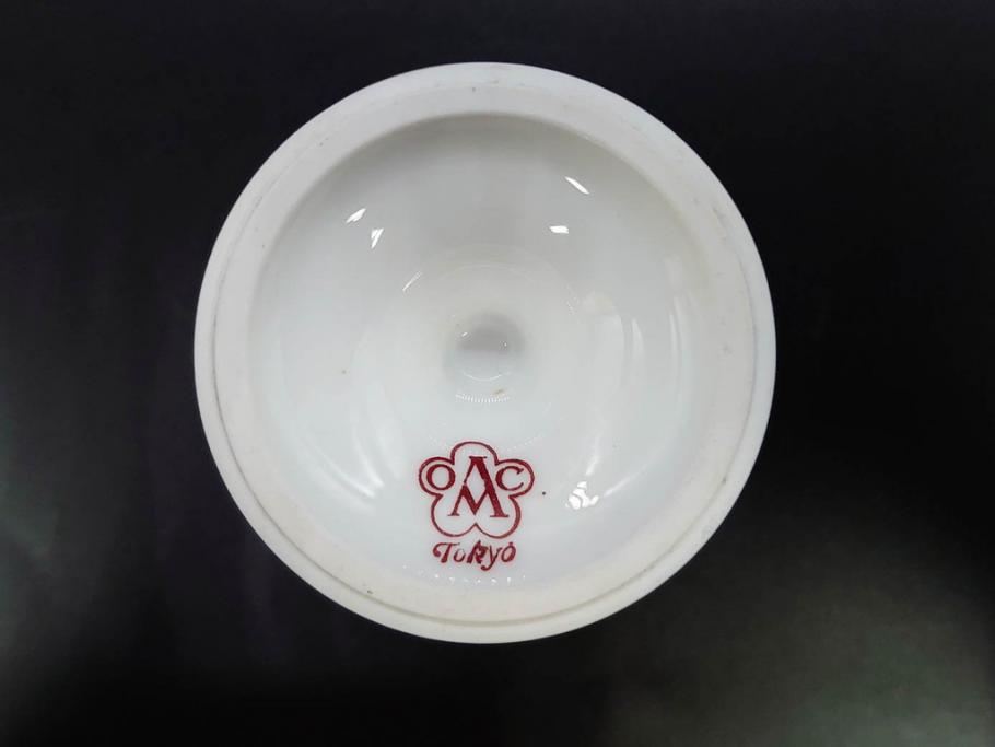 大倉陶園(OKURA、OAC)　オールド大倉　ゴールドライン　高級感のあるエッグスタンド6客セット(金彩、エッグカップ、洋食器、白磁)(R-081308)