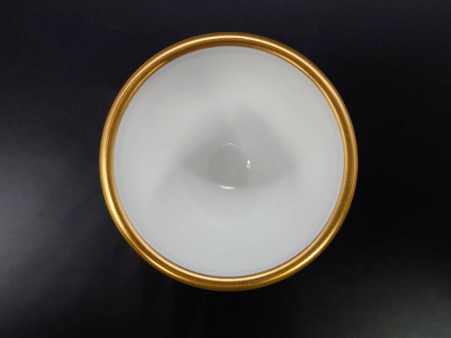 大倉陶園(OKURA、OAC)　オールド大倉　ゴールドライン　高級感のあるエッグスタンド6客セット(金彩、エッグカップ、洋食器、白磁)(R-081308)