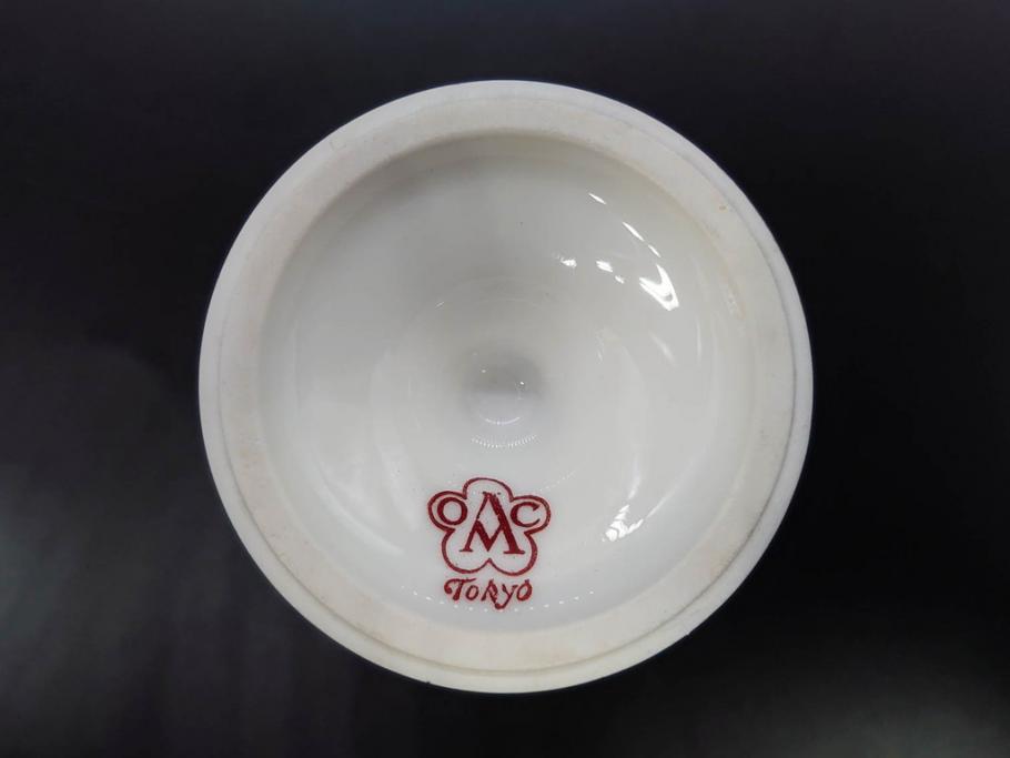 大倉陶園(OKURA、OAC)　オールド大倉　ゴールドライン　高級感のあるエッグスタンド6客セット(金彩、エッグカップ、洋食器、白磁)(R-081308)