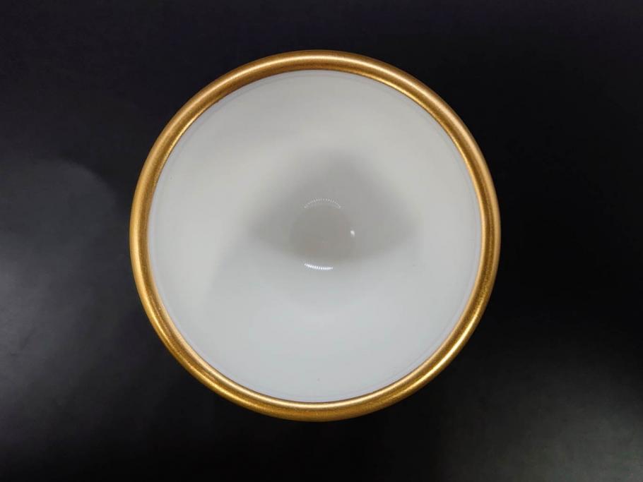 大倉陶園(OKURA、OAC)　オールド大倉　ゴールドライン　高級感のあるエッグスタンド6客セット(金彩、エッグカップ、洋食器、白磁)(R-081308)