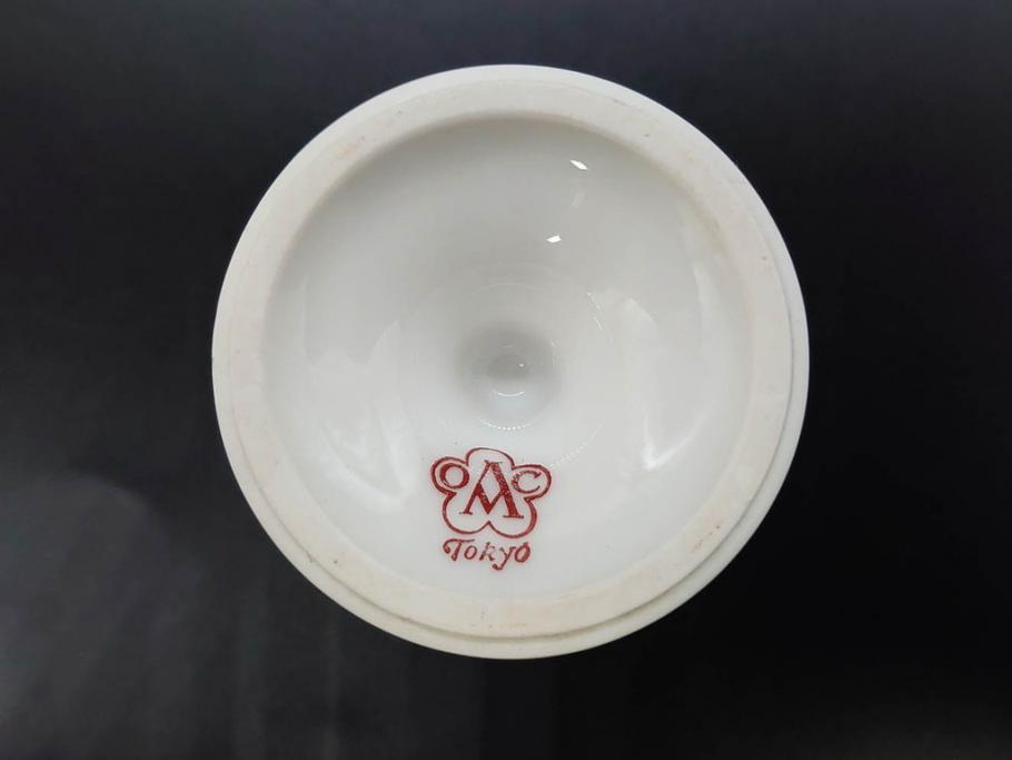 大倉陶園(OKURA、OAC)　オールド大倉　ゴールドライン　高級感のあるエッグスタンド6客セット(金彩、エッグカップ、洋食器、白磁)(R-081308)