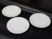 大倉陶園(OKURA、OAC)　オールド大倉　ゴールドライン　上品な雰囲気が魅力のプレート3枚セット(金彩、白磁、洋食器、中皿)(R-081309)