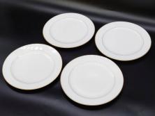 大倉陶園(OKURA、OAC)　オールド大倉　ゴールドライン　気品を感じるプレート4枚セット(金彩、白磁、洋食器、中皿)(R-081319)