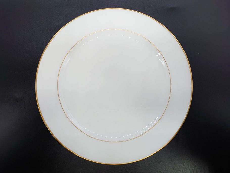 大倉陶園(OKURA、OAC)　オールド大倉　ゴールドライン　気品を感じるプレート4枚セット(金彩、白磁、洋食器、中皿)(R-081319)