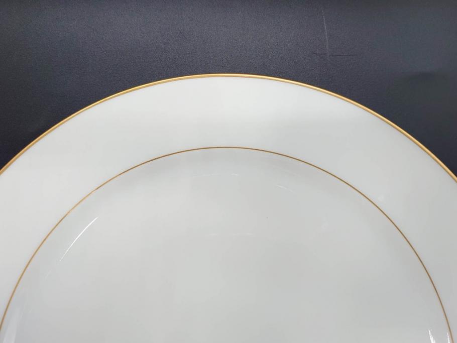 大倉陶園(OKURA、OAC)　オールド大倉　ゴールドライン　気品を感じるプレート4枚セット(金彩、白磁、洋食器、中皿)(R-081319)