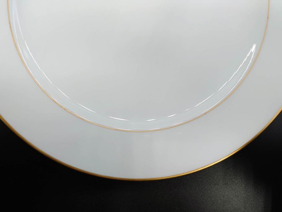 大倉陶園(OKURA、OAC)　オールド大倉　ゴールドライン　気品を感じるプレート4枚セット(金彩、白磁、洋食器、中皿)(R-081319)