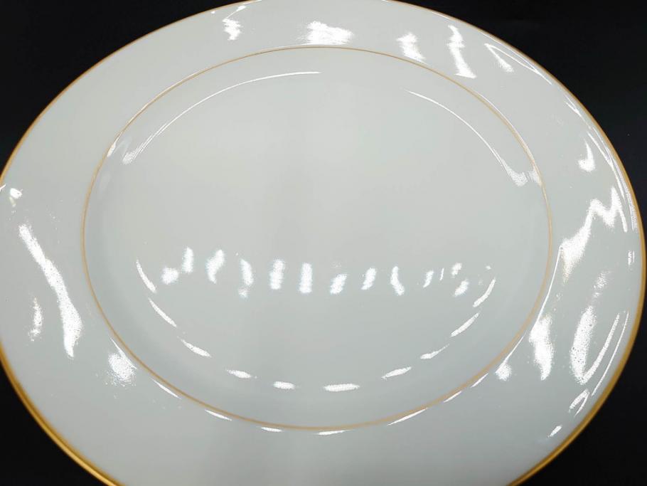 大倉陶園(OKURA、OAC)　オールド大倉　ゴールドライン　気品を感じるプレート4枚セット(金彩、白磁、洋食器、中皿)(R-081319)