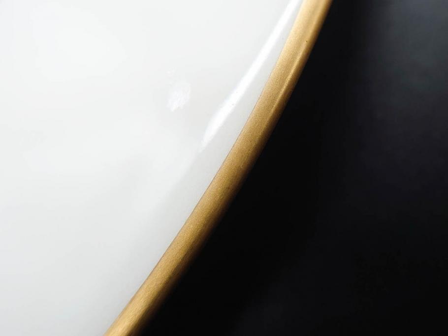 大倉陶園(OKURA、OAC)　オールド大倉　ゴールドライン　気品を感じるプレート4枚セット(金彩、白磁、洋食器、中皿)(R-081319)