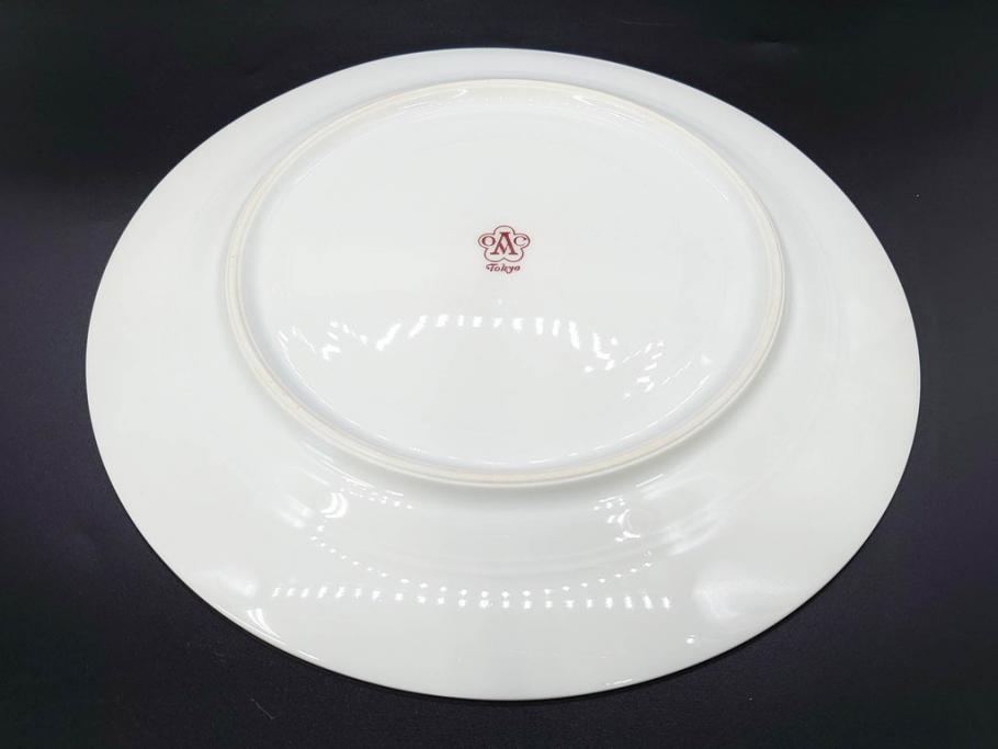 大倉陶園(OKURA、OAC)　オールド大倉　ゴールドライン　気品を感じるプレート4枚セット(金彩、白磁、洋食器、中皿)(R-081319)