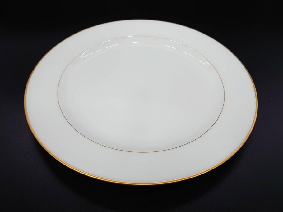 大倉陶園(OKURA、OAC)　オールド大倉　ゴールドライン　気品を感じるプレート4枚セット(金彩、白磁、洋食器、中皿)(R-081319)
