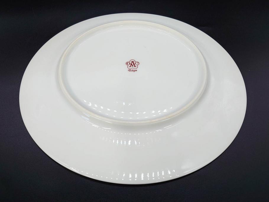 大倉陶園(OKURA、OAC)　オールド大倉　ゴールドライン　気品を感じるプレート4枚セット(金彩、白磁、洋食器、中皿)(R-081319)