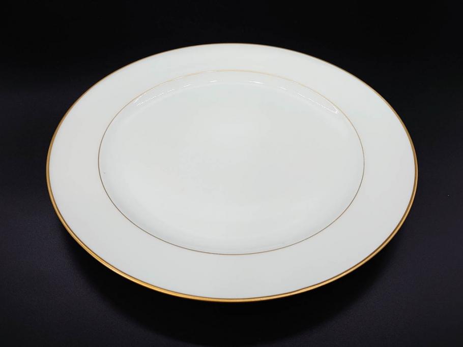 大倉陶園(OKURA、OAC)　オールド大倉　ゴールドライン　気品を感じるプレート4枚セット(金彩、白磁、洋食器、中皿)(R-081319)
