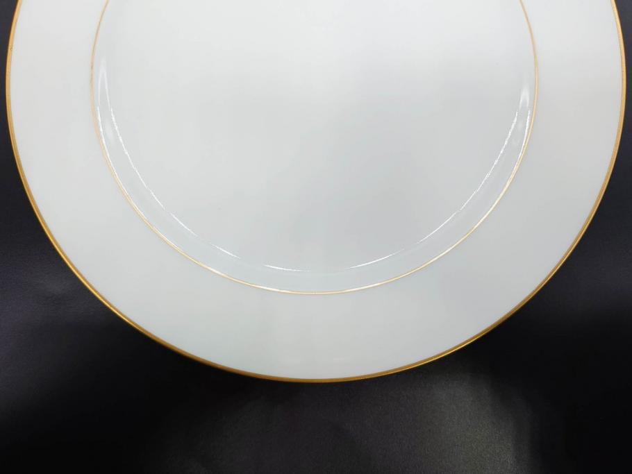 大倉陶園(OKURA、OAC)　オールド大倉　ゴールドライン　気品を感じるプレート4枚セット(金彩、白磁、洋食器、中皿)(R-081319)