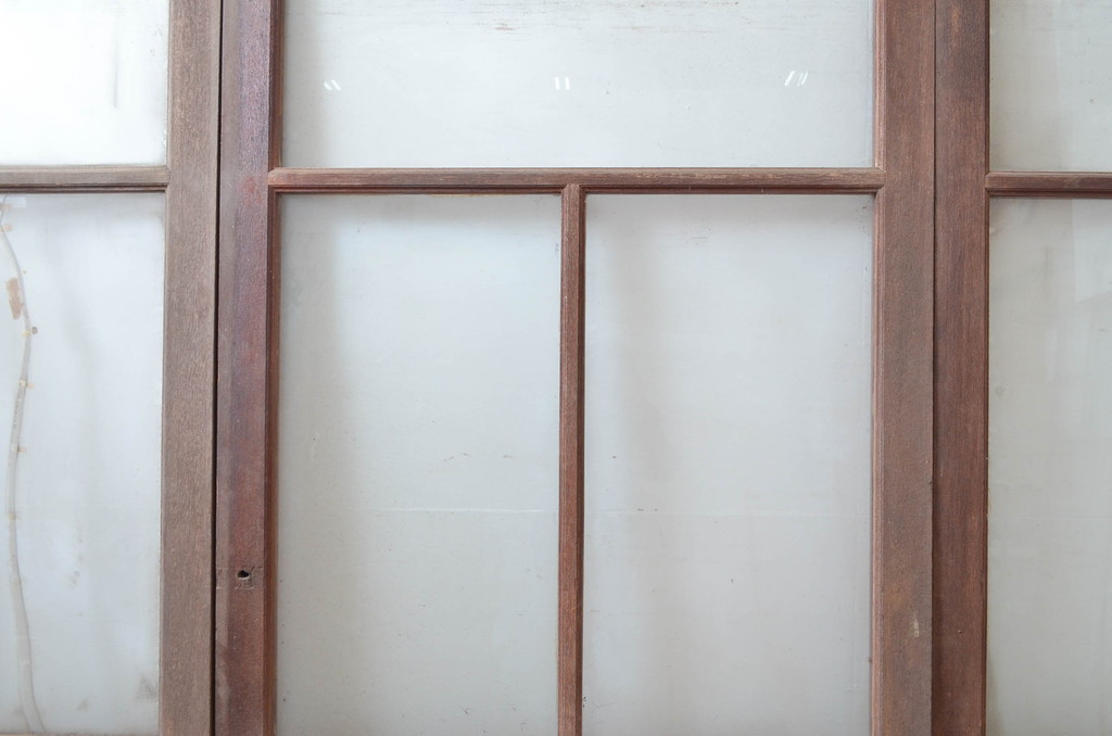 アンティーク建具　大振りサイズ!!　店舗用　古い商店の大判ガラス戸3枚セット(幅広ガラス戸、引き戸)(R-080917)
