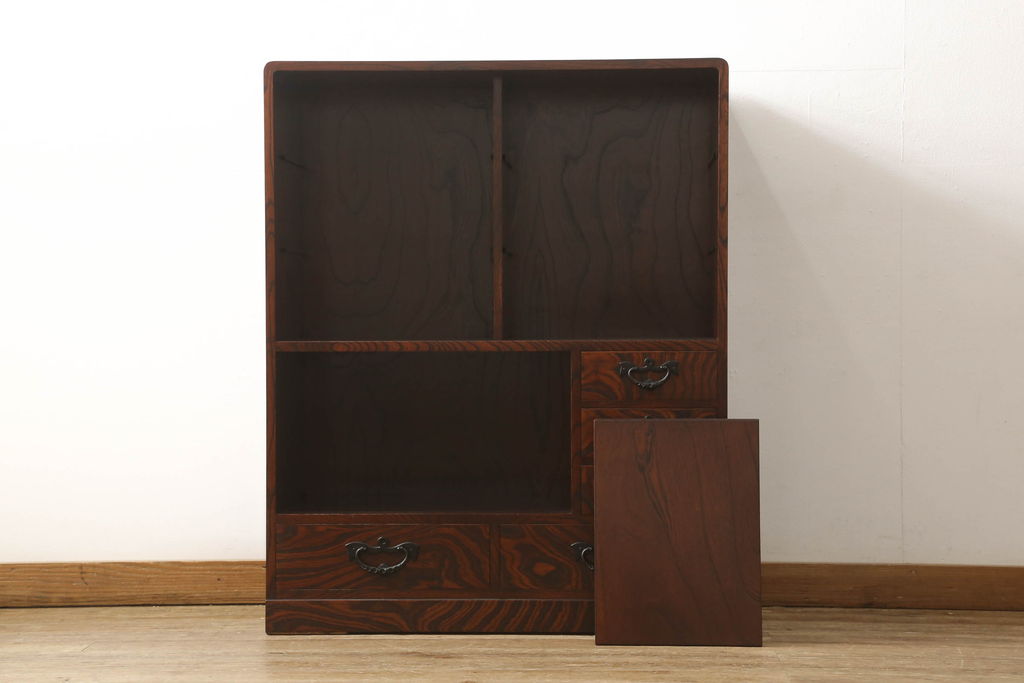 中古　美品　岩谷堂箪笥　No.364　高級感のある和の雰囲気を高める三尺茶箪笥(定価約52万円)(茶棚、収納棚、戸棚)(R-058108)