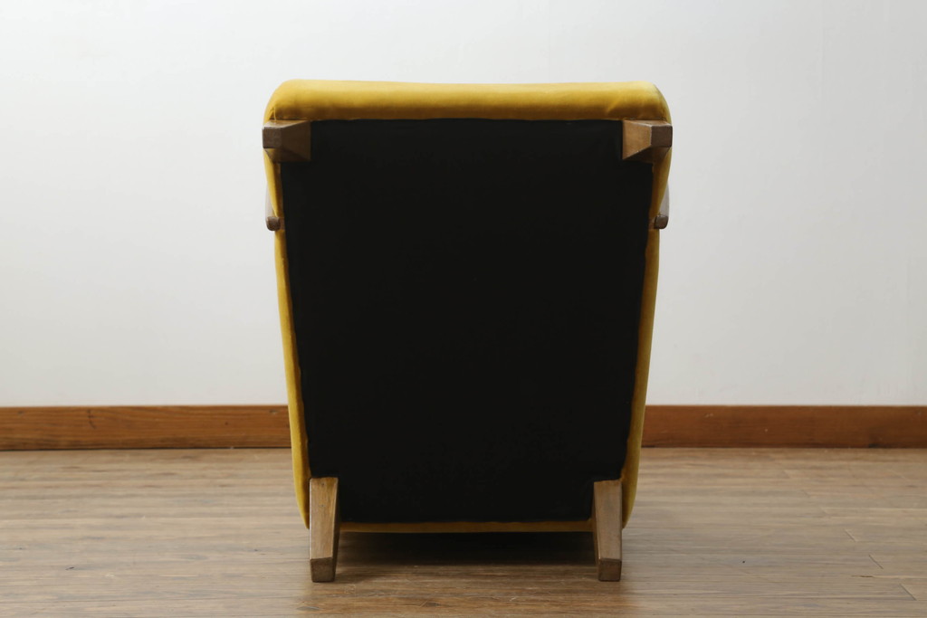 和製アンティーク　鮮やかな色味でお部屋のアクセントにおすすめのレトロな1Pソファ2脚セット(1人掛け、シングルソファ、一人掛け、アームソファ、椅子、イス)(R-073793)