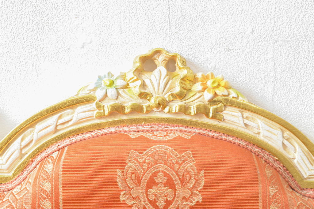 中古　超美品　イタリア高級家具　Mario Colciago&Figli(マリオ・コルチャゴ)　ロココ調　空間を華やかに彩るエレガントなダイニングチェア(サロンチェア、椅子、イス)(定価約24万円)(R-060739)