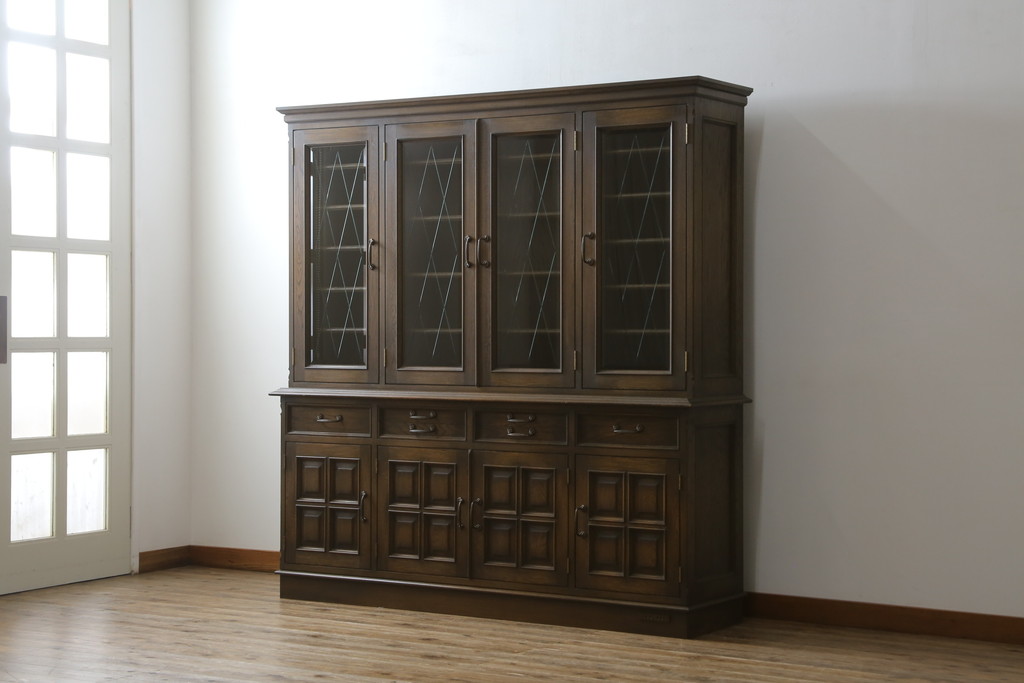 中古　美品　永田良介商店製 食器棚(カップボード、飾り棚、収納棚)(R-049762)