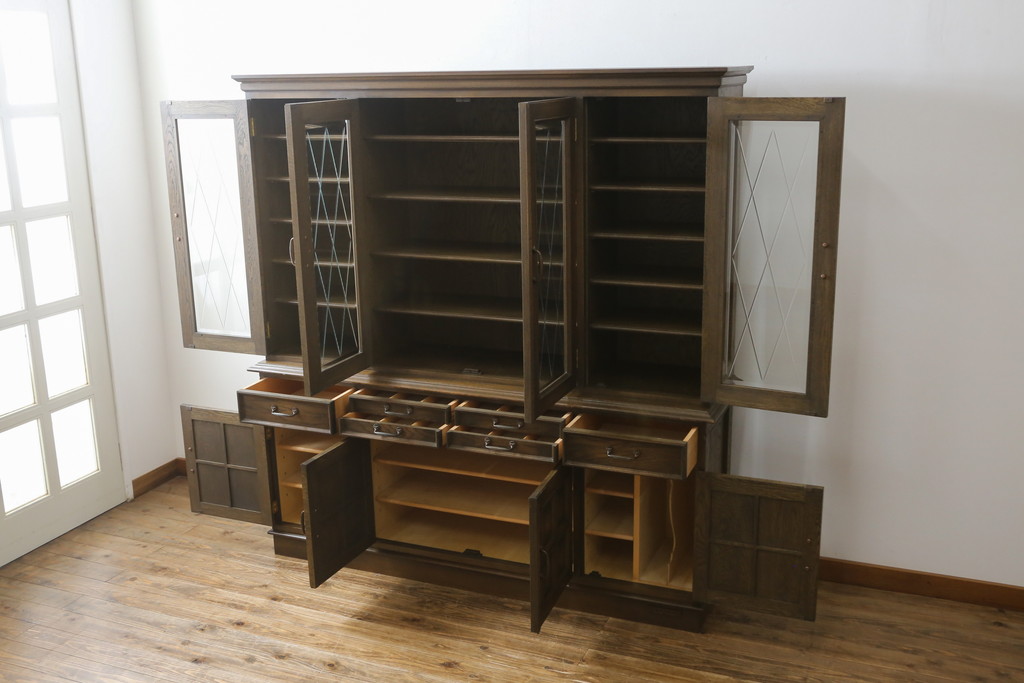 中古　美品　永田良介商店製 食器棚(カップボード、飾り棚、収納棚)(R-049762)