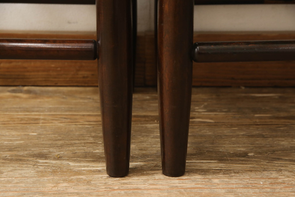 中古　松本民芸家具　#19型　和モダンな雰囲気づくりにおすすめのラッシスツール2脚セット(椅子、イス、チェア)(定価2脚で約12万円)(R-064178)