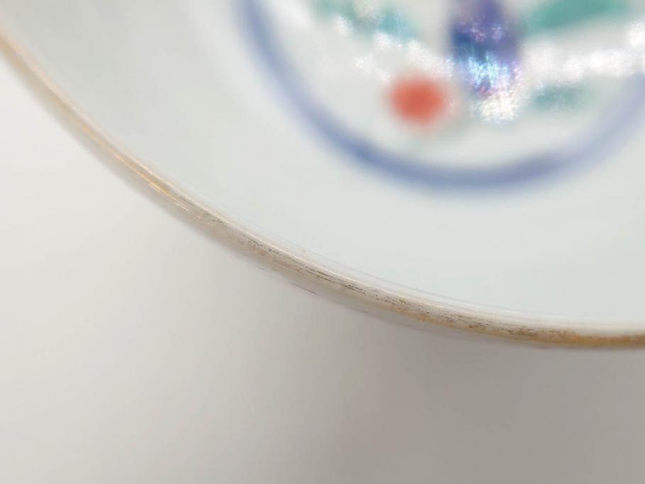 江戸期　大明年製　古伊万里　染付　色絵　豊かな色彩が魅力の湯呑み3客セット(龍、竜、花、金彩、湯のみ、ぐい吞み、煎茶、茶器、和食器)(R-081327)