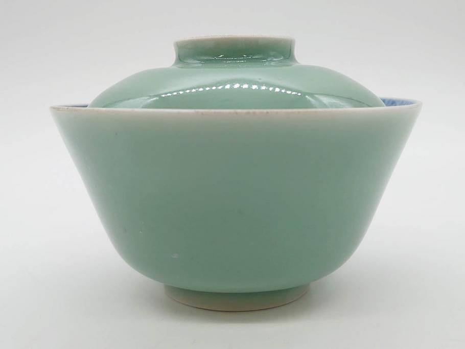 江戸期 古伊万里 青磁 染付 約12cm 3.9寸 爽やかな色合いが 江戸期 古伊万里 青磁 染付 約12cm 3.9寸 爽やかな色合いが