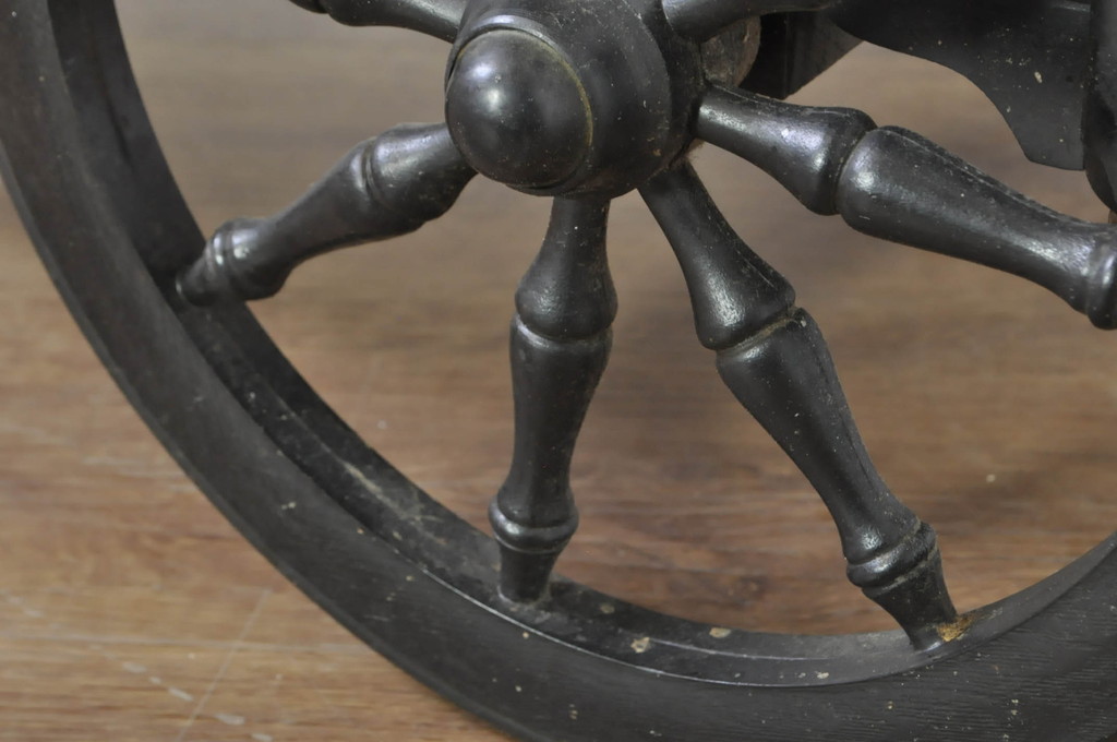 アメリカヴィンテージ　希少な廃版品　アメリカ高級家具　Ethan Allen(イーセン・アーレン)　花のデザインが魅力のバタフライサービスワゴン(キッチンワゴン、キッチンカート、サイドテーブル、ワゴンテーブル、キャスターワゴン、ビンテージ)(R-080353)