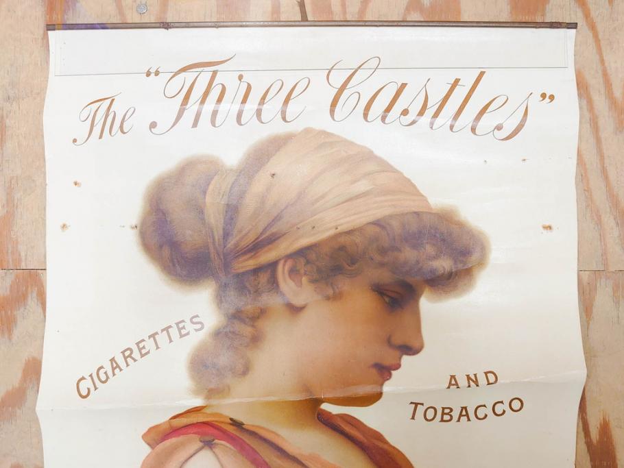 戦前　当時物　THREE CASTLES　たばこ　タバコ　煙草　ポスター(広告、TOBACCO、CIGARETTES)(R-075228)
