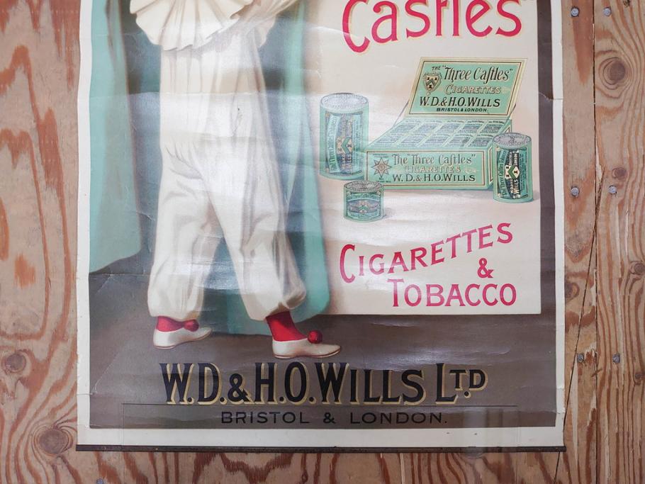 戦前　当時物　THREE CASTLES　たばこ　タバコ　煙草　ポスター(広告、TOBACCO、CIGARETTES)(R-075230)