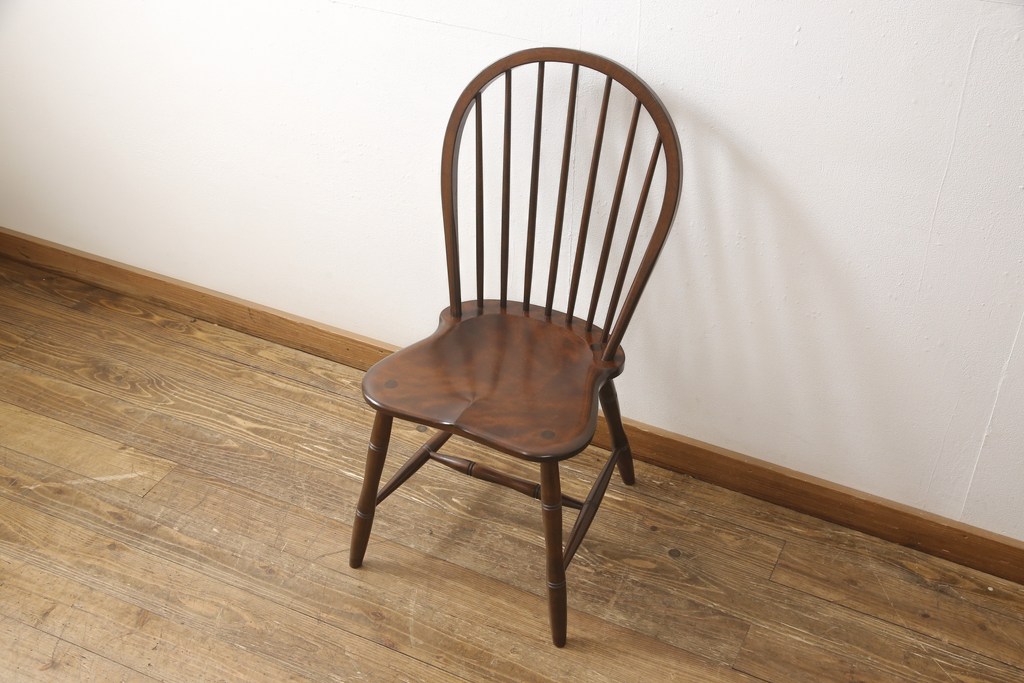 中古　美品　松本民芸家具　クラシックなデザインの#72リーチ型チェア(ダイニングチェア、椅子、板座チェア)(R-056864)
