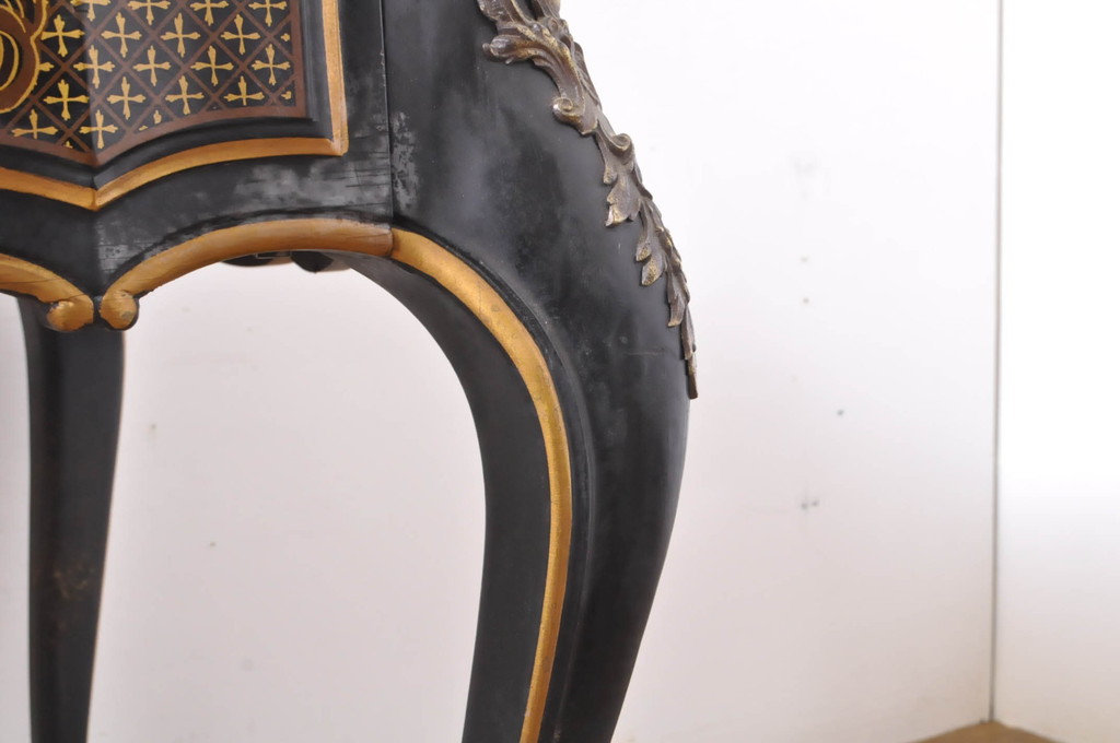 中古　希少!!　DREXEL HERITAGE(ドレクセルヘリテイジ)　シノワズリ様式　流れるような曲線デザインが美しい猫脚デスク(机、ワークデスク、在宅用、在宅ワーク用、コンソールテーブル)(R-066081)