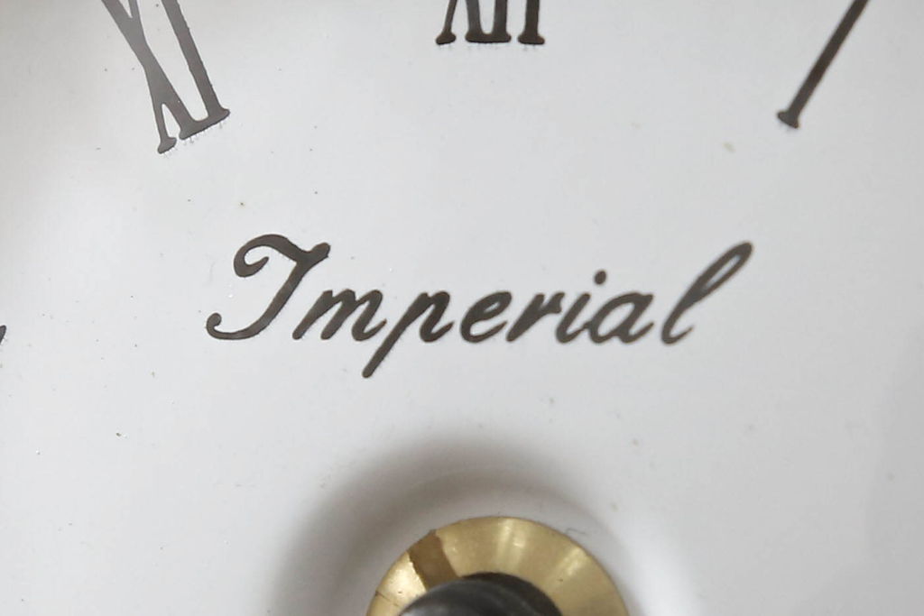 中古　美品　高級品　イタリア　FARBEL　Imperial(インペリアル)　六本木アピス取り扱い　真鍮製　ゼンマイ式置時計(置き時計、ディスプレイ)(R-060556)