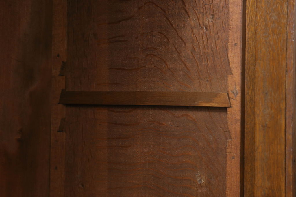 和製アンティーク　上手物　大正ロマン　ナラ材　見せる収納が楽しめる、象嵌入り本箱(ブックケース、収納棚、戸棚、飾り棚)(R-057381)