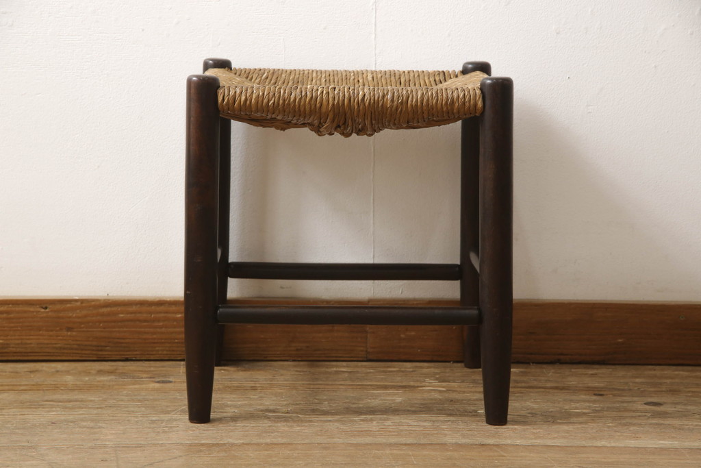 和製ビンテージ　松本民芸家具　和モダンな雰囲気づくりにおすすめの#19型ラッシスツール(ヴィンテージ、椅子、イス、チェア)(R-063474)