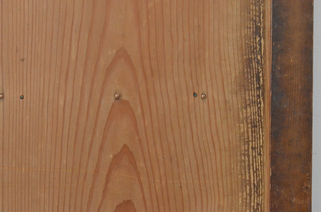 アンティーク建具　あたたかみのある木の味わいが感じられる舞良戸窓2枚セット(まいらど、板戸、引き戸)(R-065321)