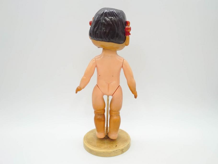 不二家　マスダヤ　木製台座　高さ 約38cm　レトロな雰囲気のペコちゃん人形(着せ替え、首振り、増田屋、玩具)(R-081350)