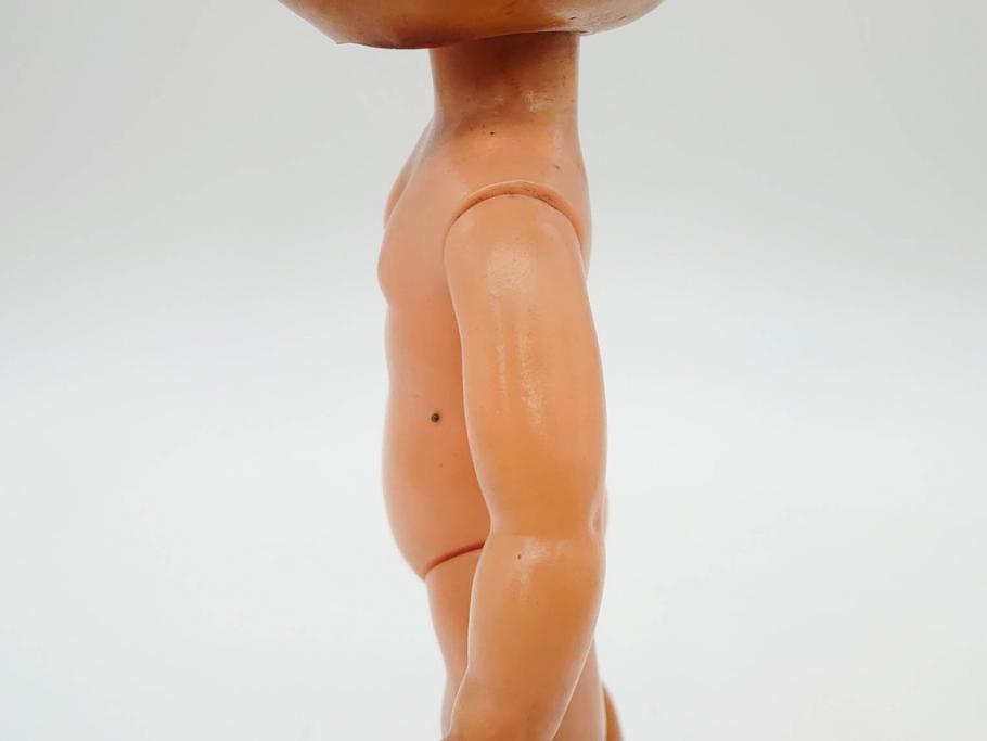 不二家　マスダヤ　木製台座　高さ 約38cm　レトロな雰囲気のペコちゃん人形(着せ替え、首振り、増田屋、玩具)(R-081350)