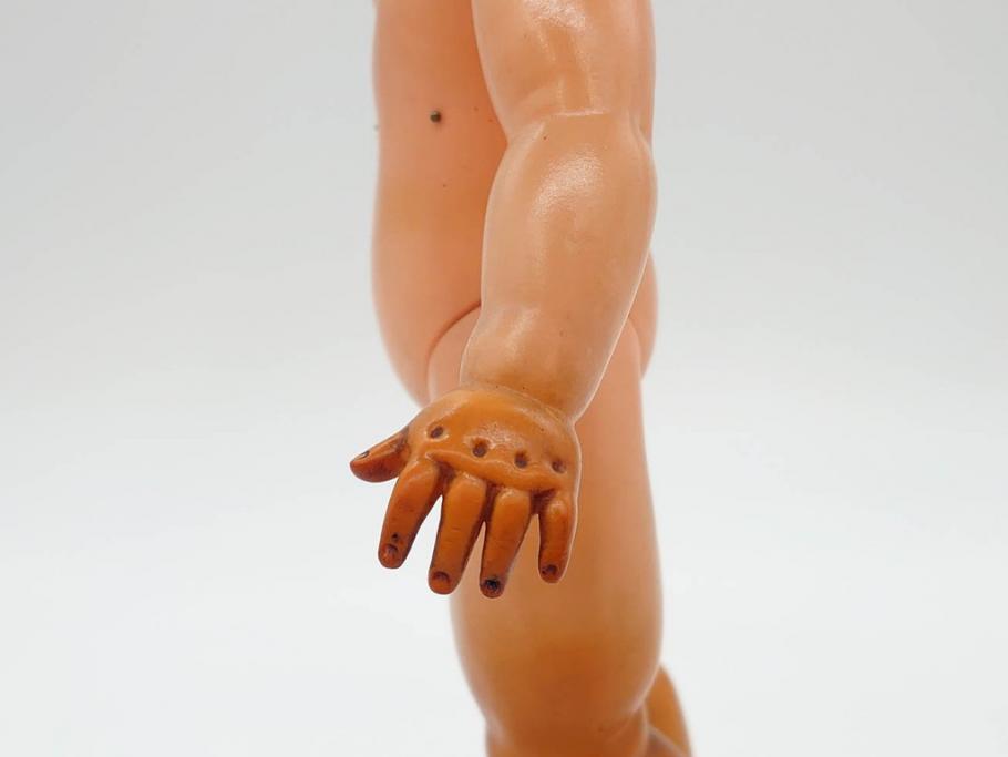 不二家　マスダヤ　木製台座　高さ 約38cm　レトロな雰囲気のペコちゃん人形(着せ替え、首振り、増田屋、玩具)(R-081350)