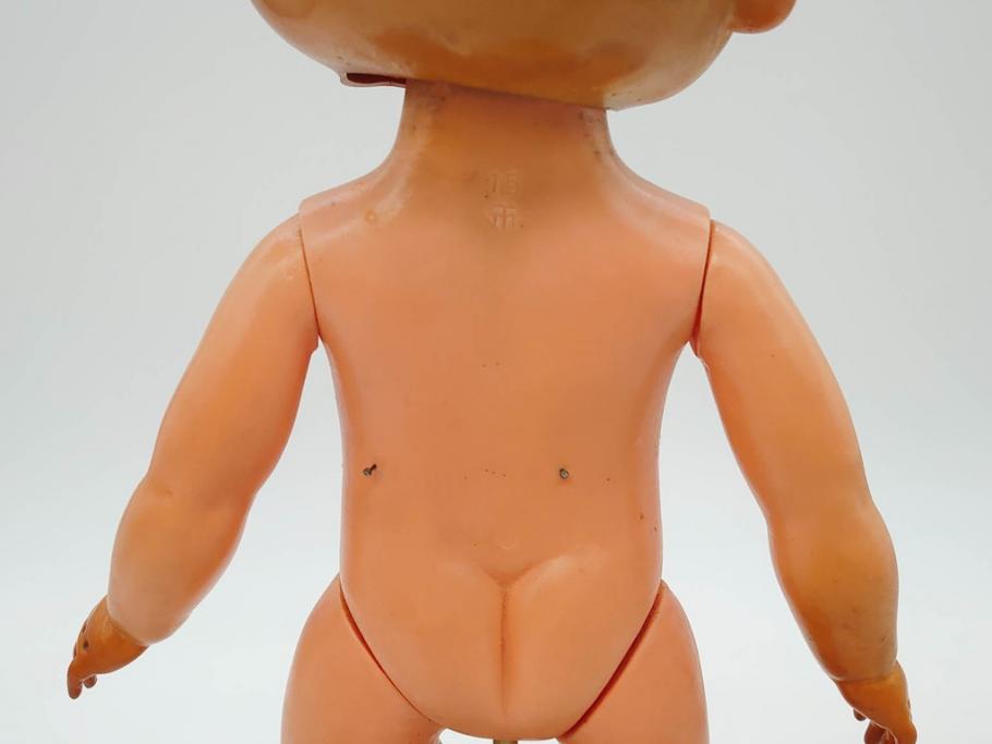 不二家　マスダヤ　木製台座　高さ 約38cm　レトロな雰囲気のペコちゃん人形(着せ替え、首振り、増田屋、玩具)(R-081350)
